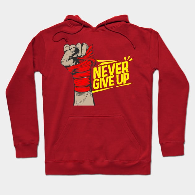 never give up Hoodie by baha2010